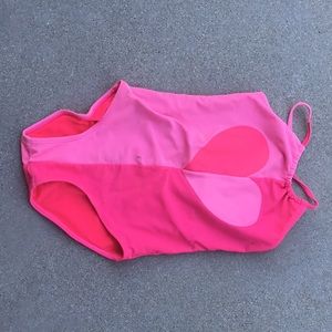 hot pink heart kids bathing suit